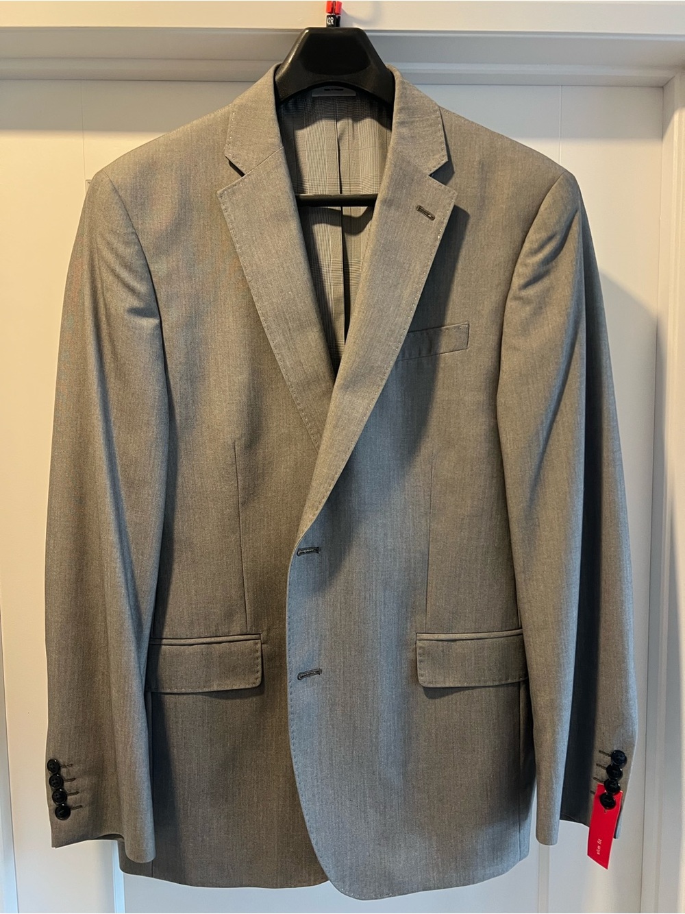 jf j.ferrar Men's Light Gray Notch Lapel Sport Coat